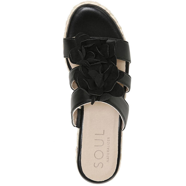 Oodles-Flwr Womens Slip On Wedge Sandals