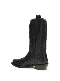 Ganni Women Embroidered Western Boots