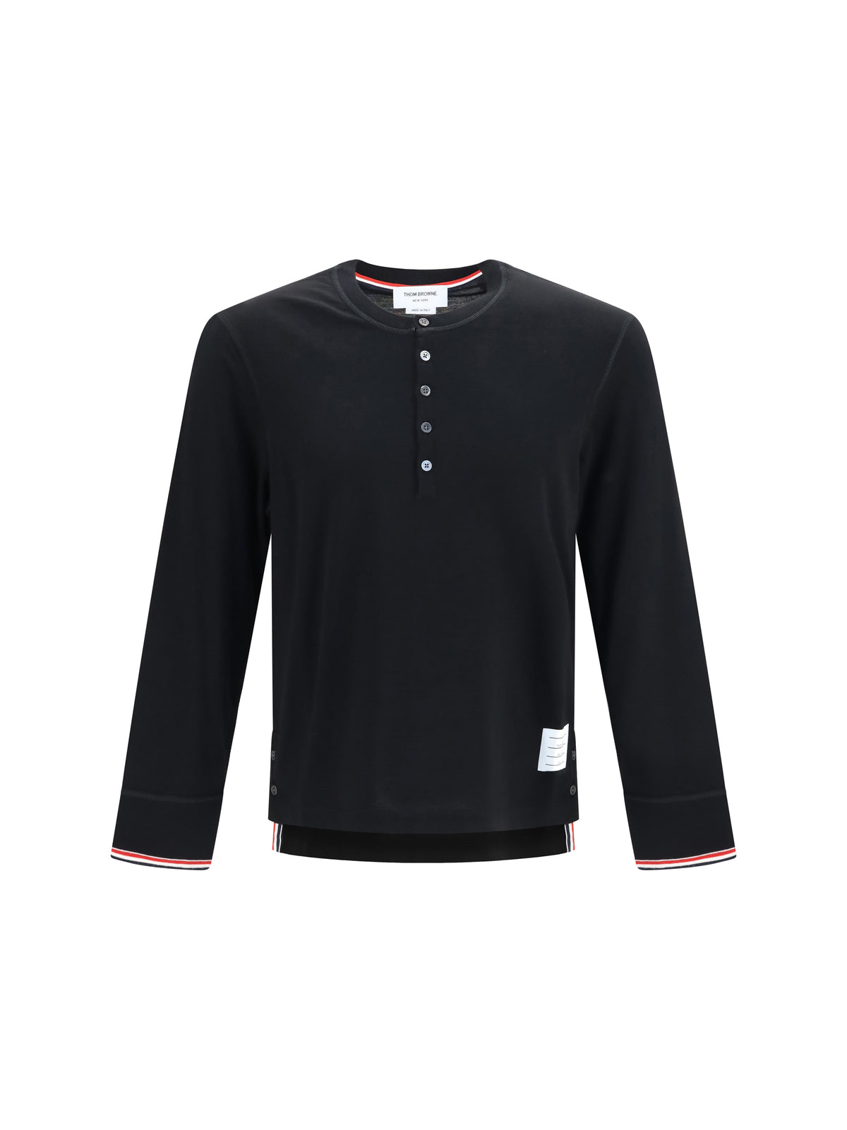 Thom Browne Men Buttoned Sweater With Rwb Cuffs