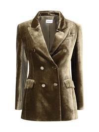 P.A.R.O.S.H. Women Velvet Double Breasted Blazer
