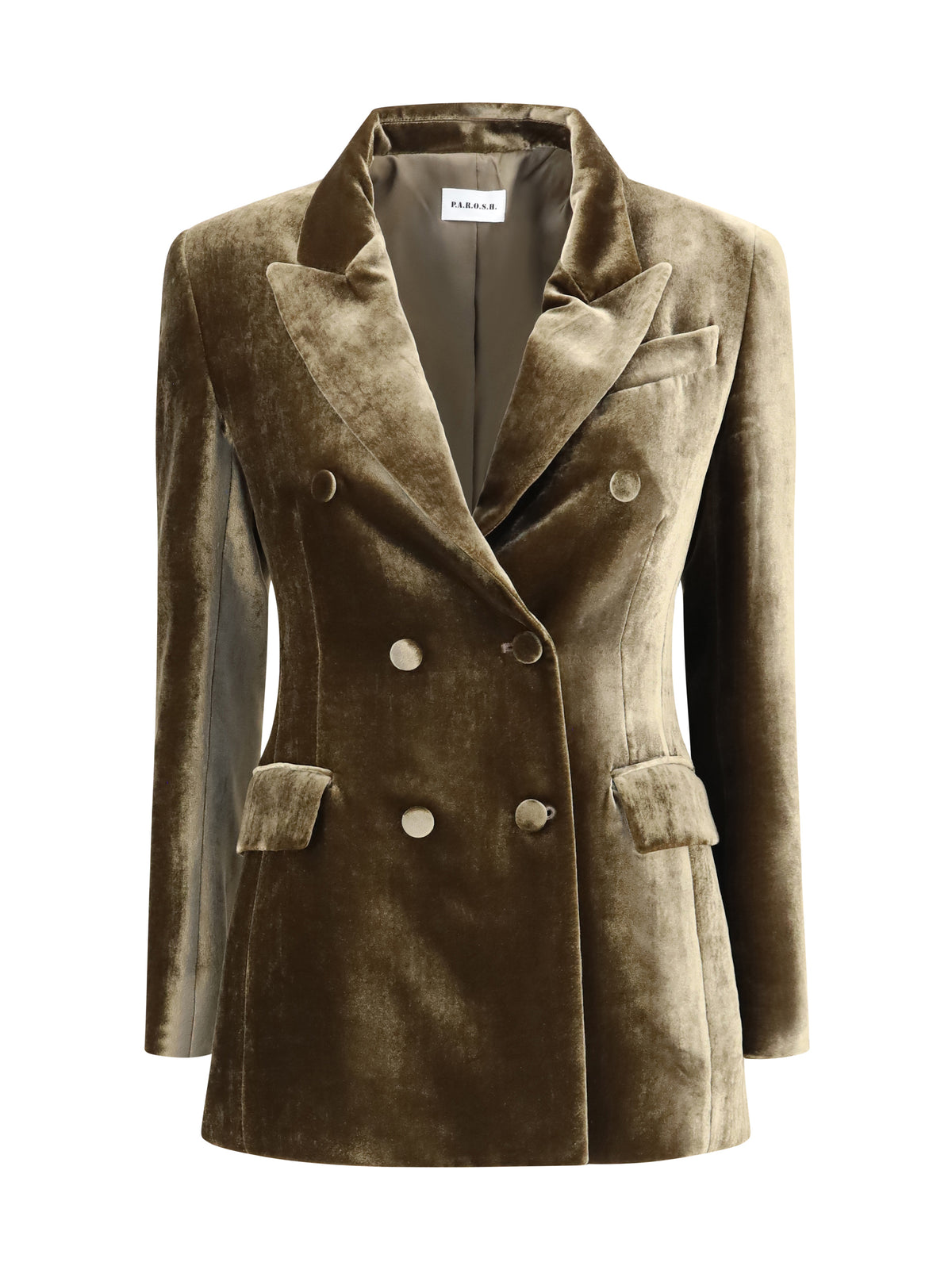 P.A.R.O.S.H. Women Velvet Double Breasted Blazer