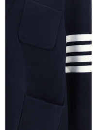 Thom Browne Men Single-Breasted Wool Jacket With Four-Bar Sleeve Detail