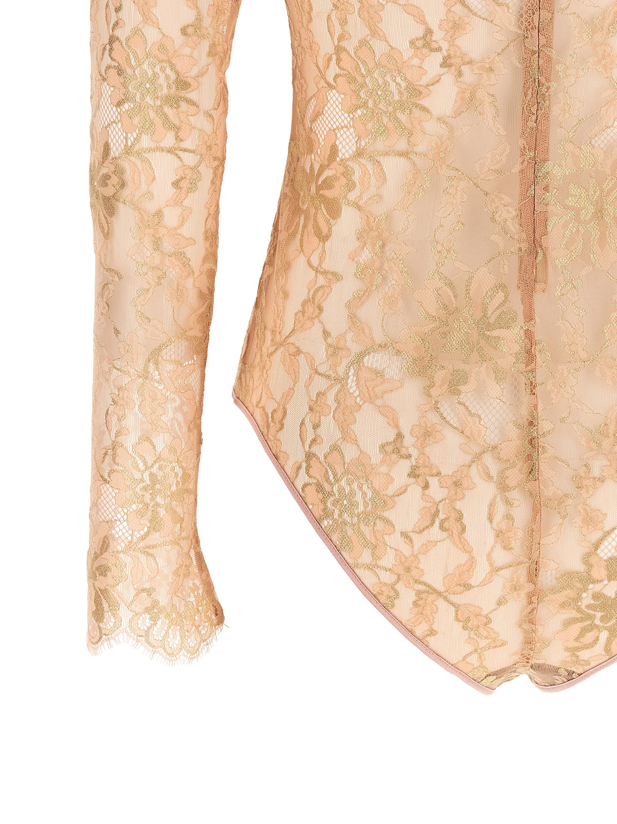 Valentino Garavani Women Valentino Garavani Lurex Lace Bodysuit