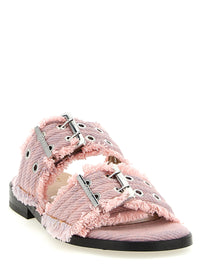 GANNI Ganni Women 'Feminine Buckle Fringed Denim' Sandals