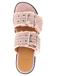 GANNI Ganni Women 'Feminine Buckle Fringed Denim' Sandals