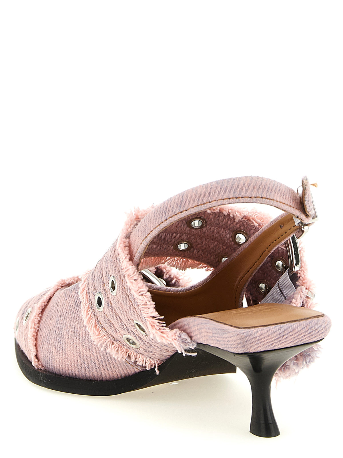 GANNI Ganni Women 'Feminine Buckle Fringed Denim' Slingback