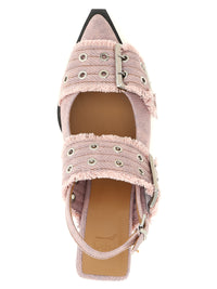 GANNI Ganni Women 'Feminine Buckle Fringed Denim' Slingback
