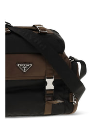 Prada Men Explore Shoulder Bag In Re-Nylon And Leather