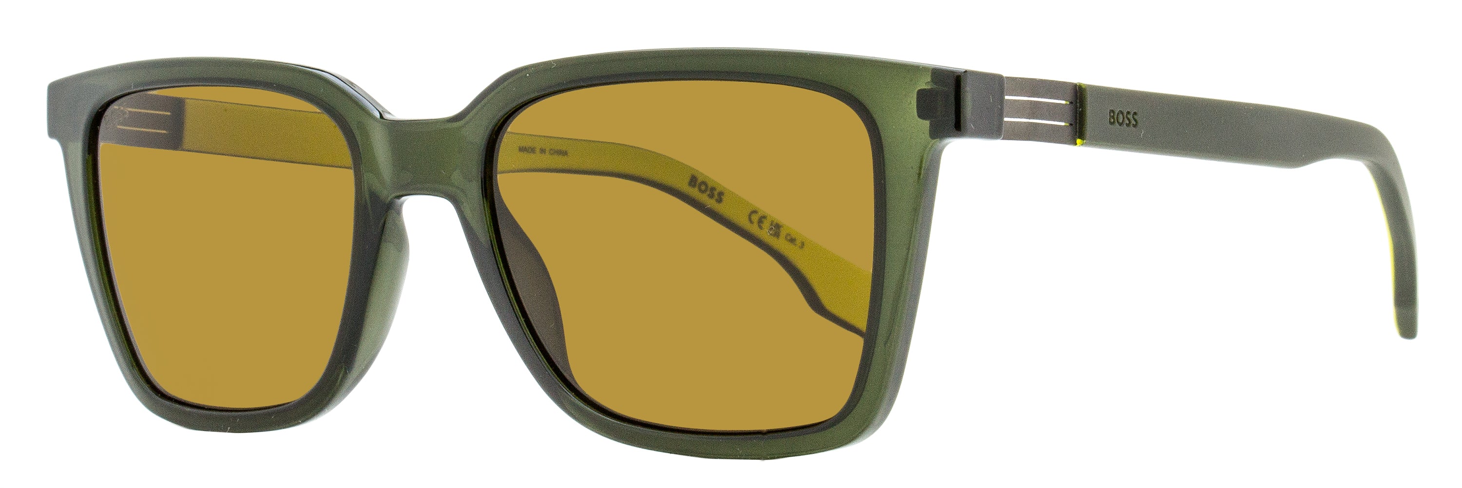 Boss Rectangular Sunglasses B1574/S GP770 Green/Yello 53mm Green Yello