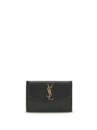 Saint Laurent Women Micro-Grain Leather Wallet