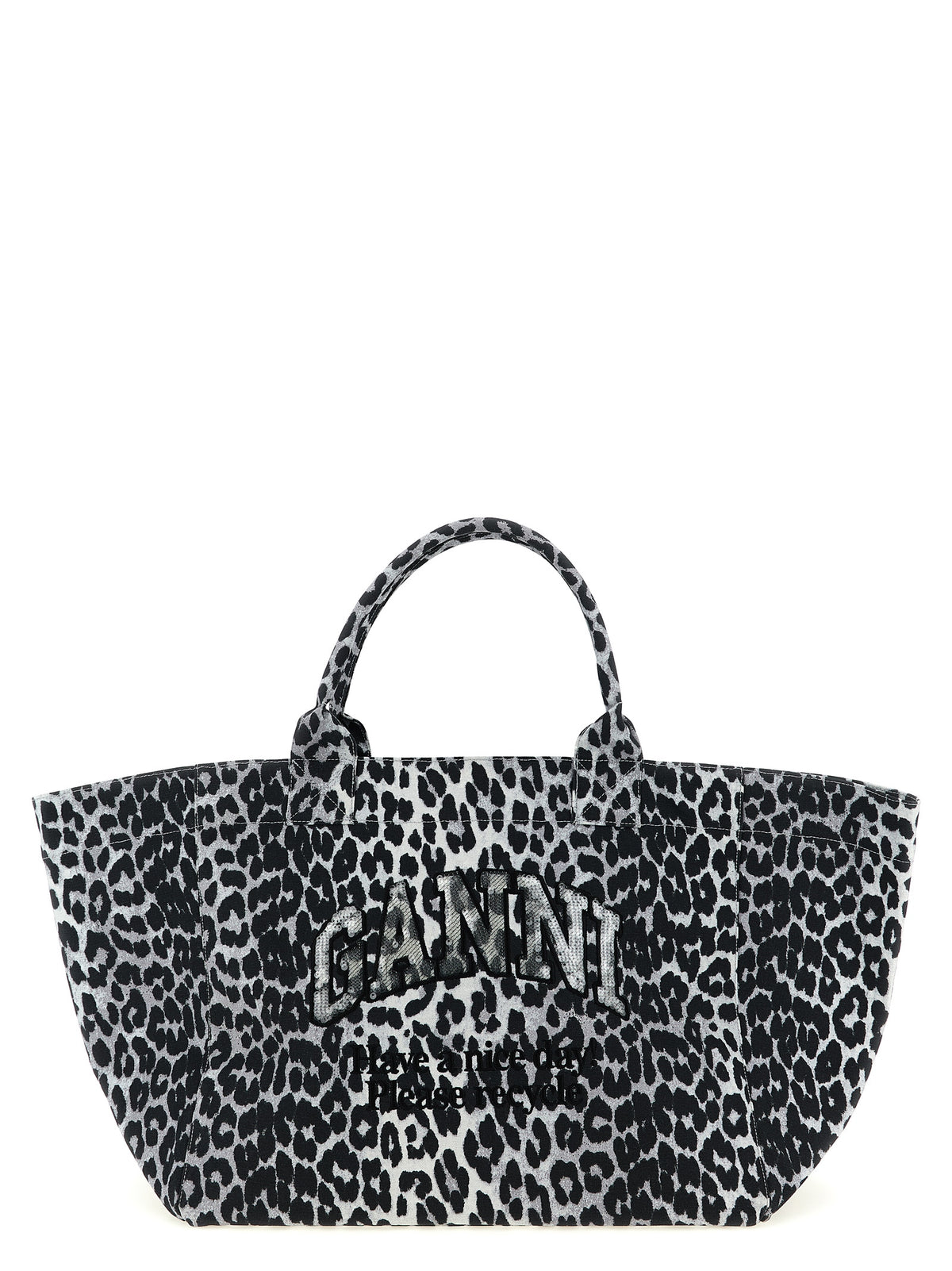 Ganni Women 'Leopard Sequin Xxl Tote' Shopping Bag