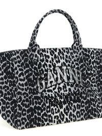 Ganni Women 'Leopard Sequin Xxl Tote' Shopping Bag