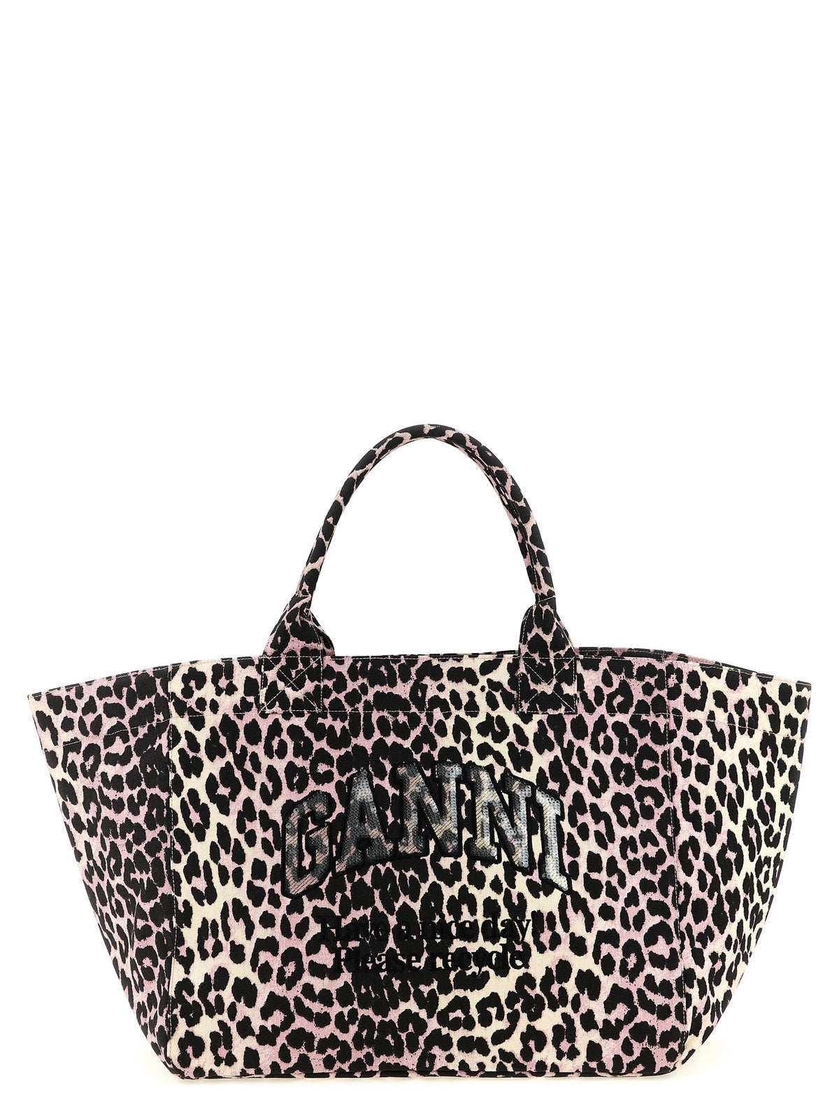 Ganni Women 'Leopard Sequin Xxl Tote' Shopping Bag