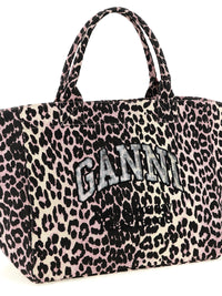 Ganni Women 'Leopard Sequin Xxl Tote' Shopping Bag