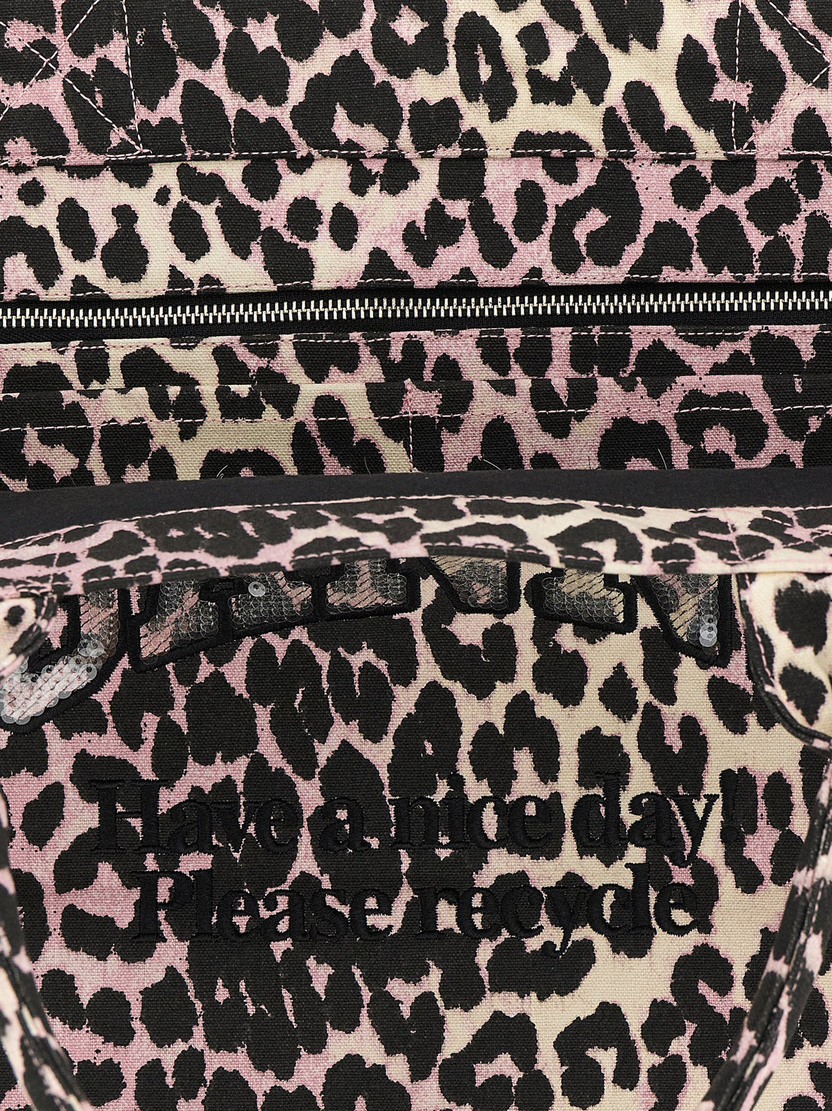 Ganni Women 'Leopard Sequin Xxl Tote' Shopping Bag