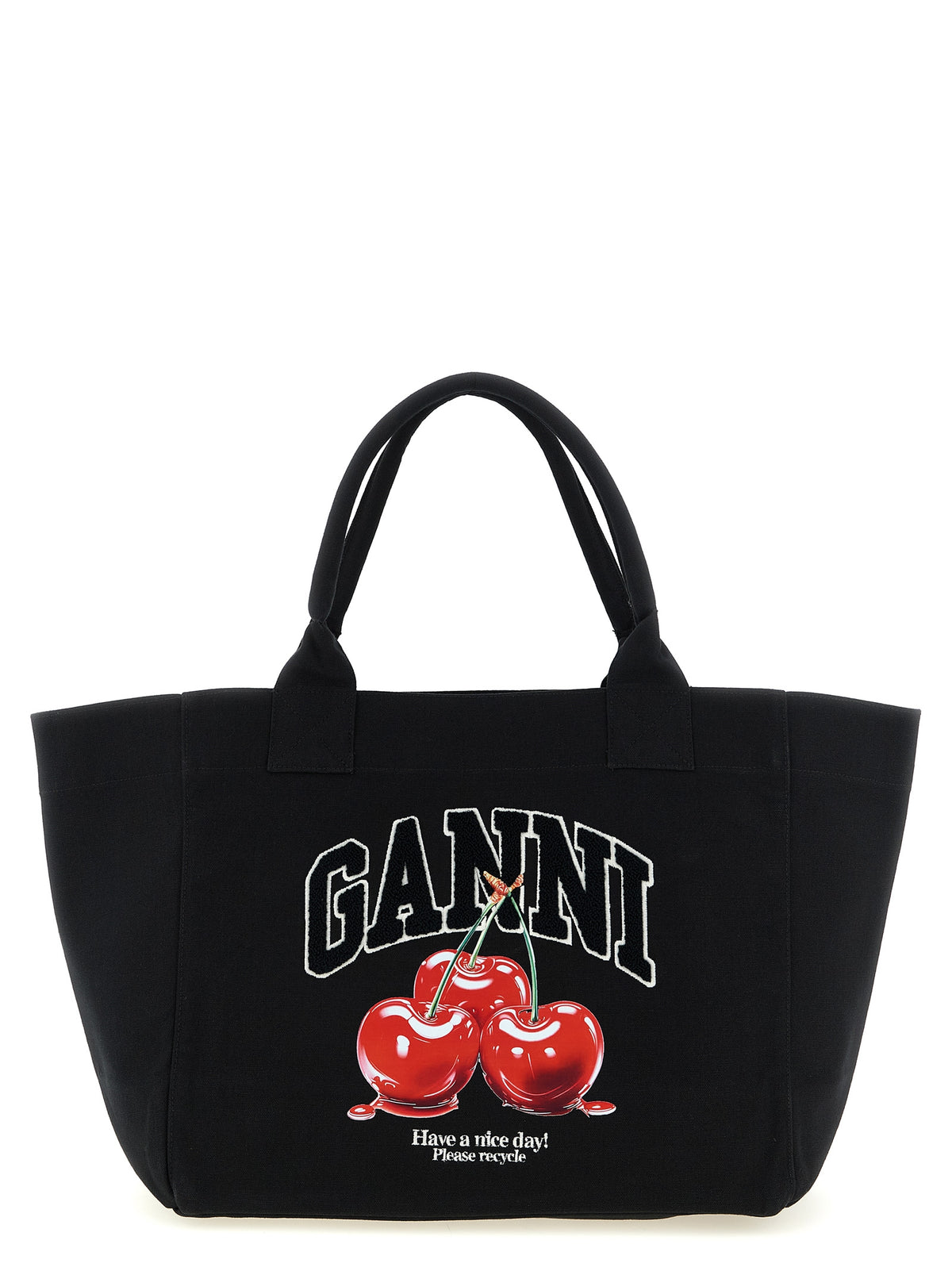 Ganni Women 'Black Medium Cherry Tote' Shopping Bag