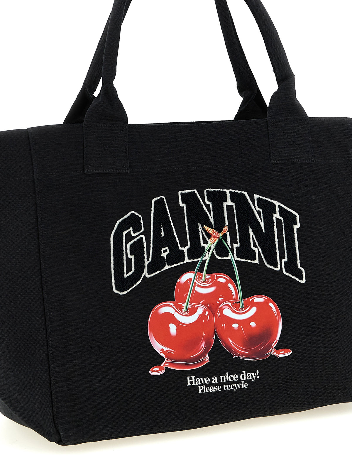 Ganni Women 'Black Medium Cherry Tote' Shopping Bag