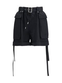 Alexander Mcqueen Women Cotton Shorts With Belt