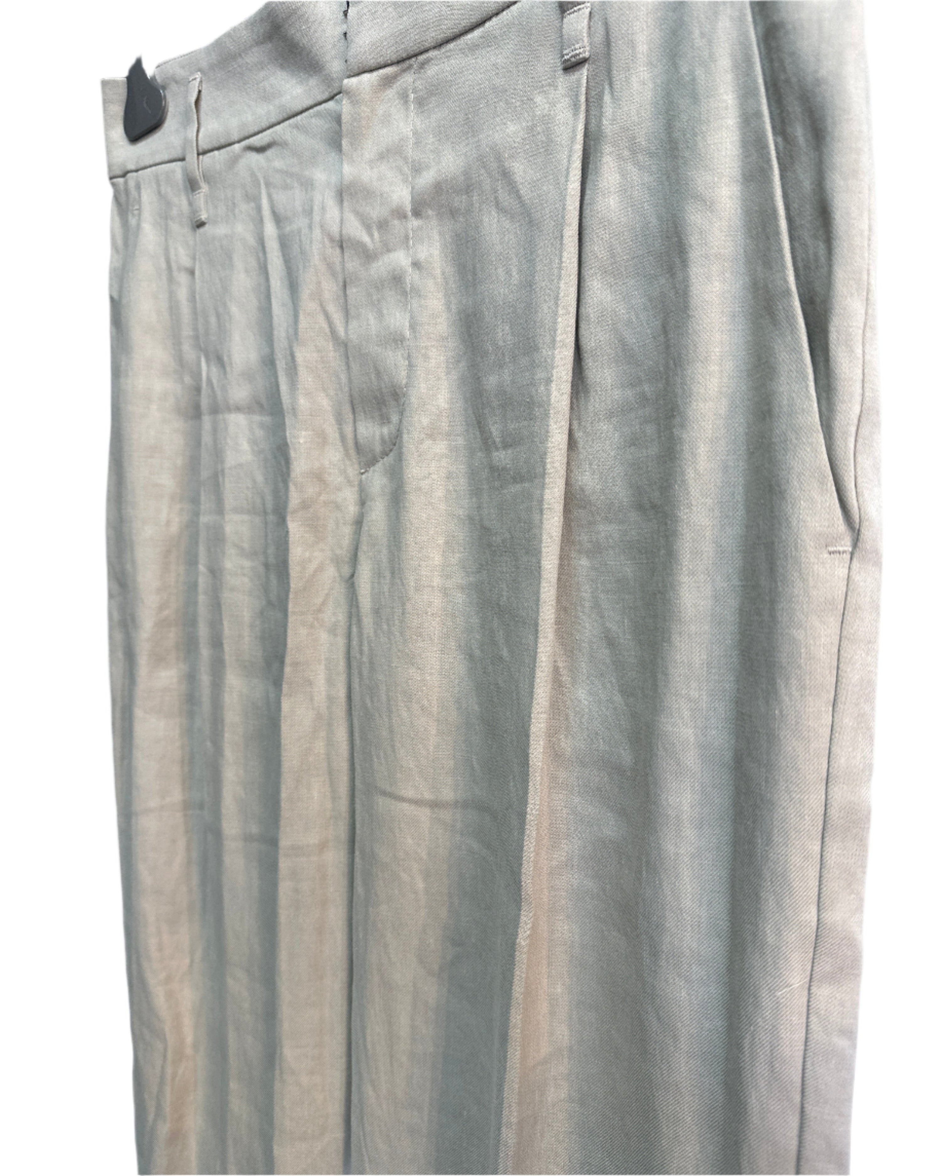 Brunello Cucinelli Linen Blend Pleated Relaxed Fit Trousers