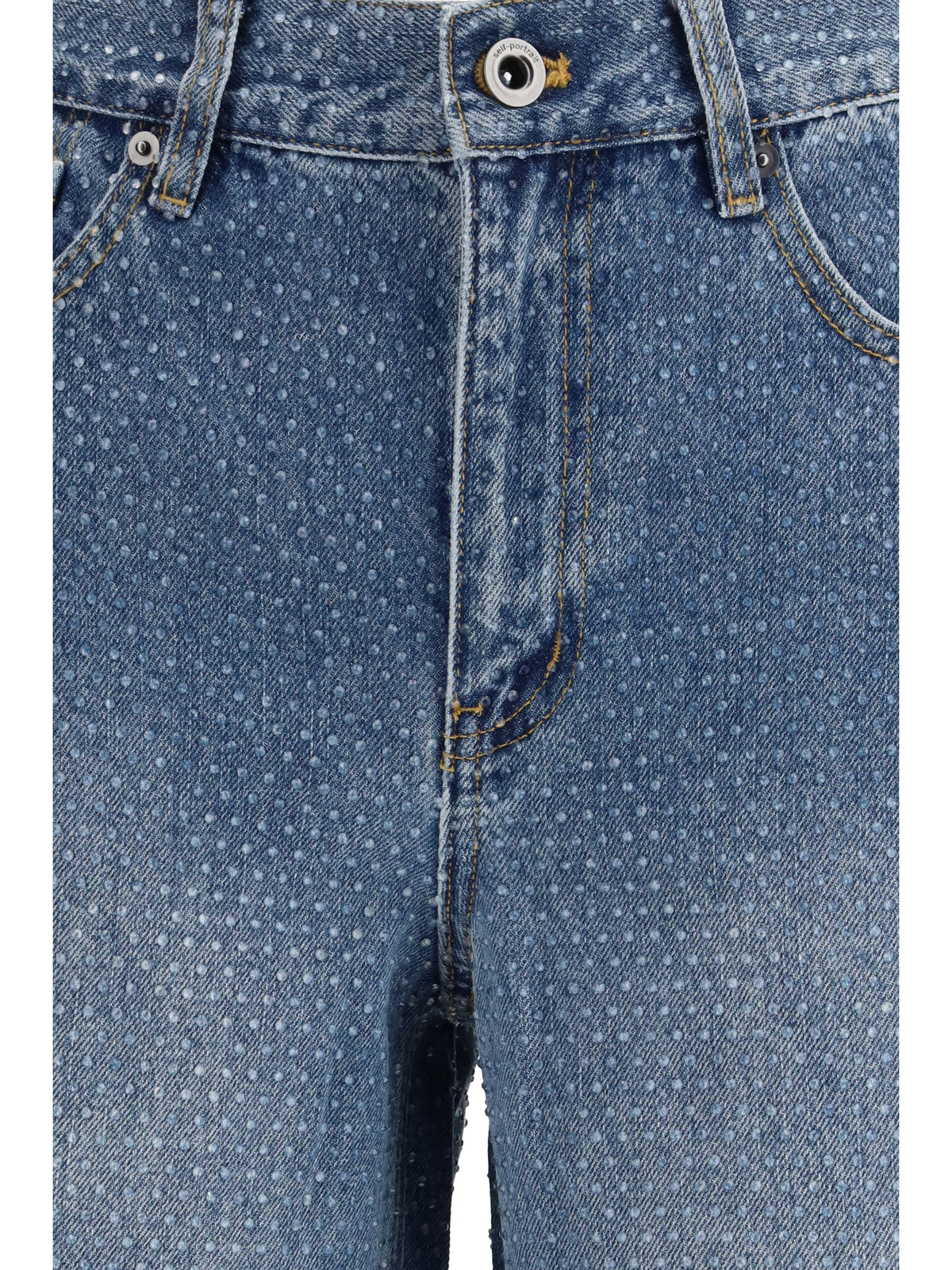 SELF-PORTRAIT Self-Portrait Women Straight-Leg Jeans With All-Over Rhinestones