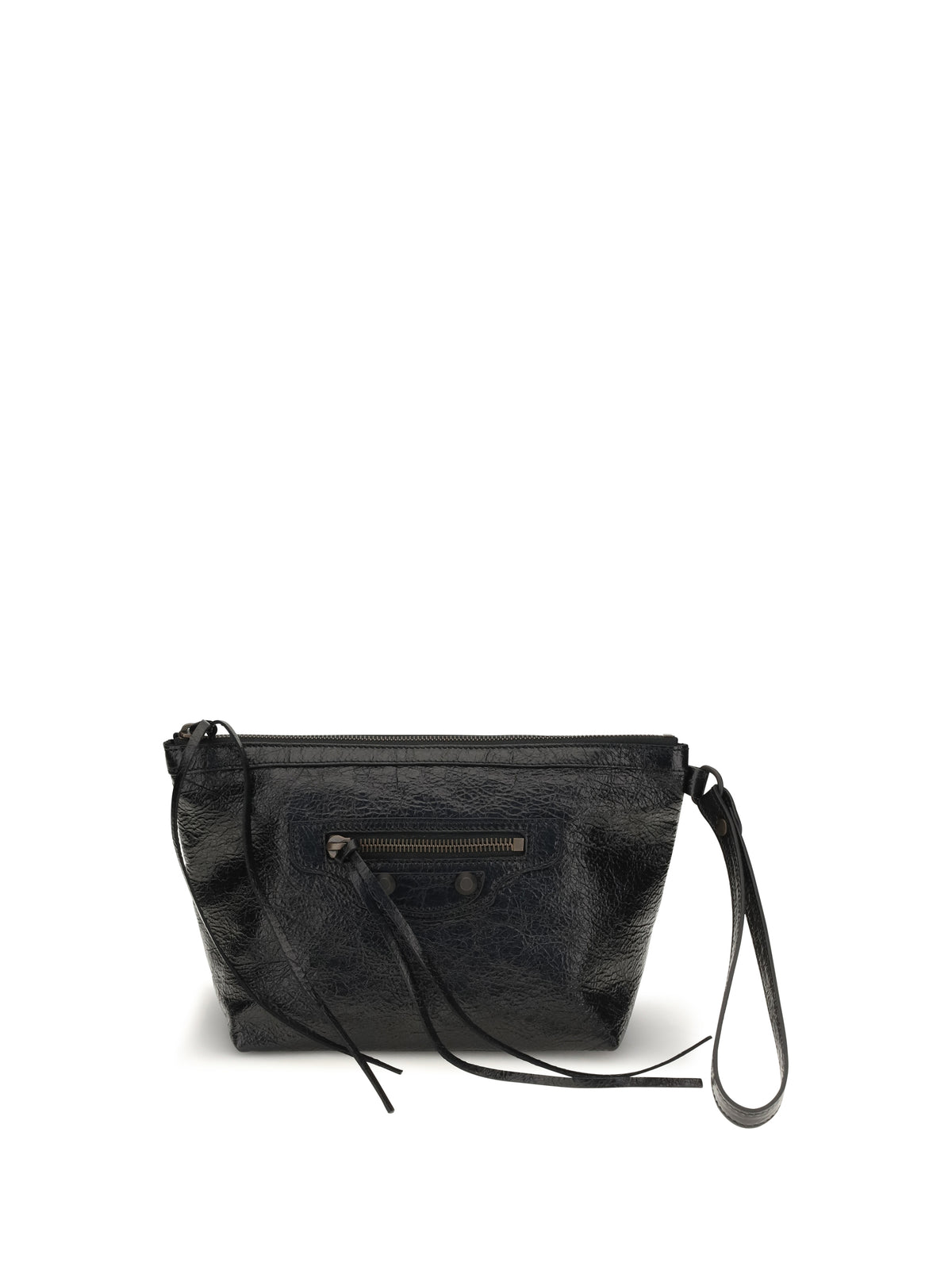 Balenciaga Women Vintage-Effect Leather Pouch