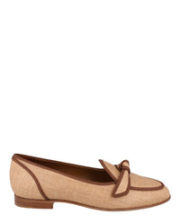 Alexandre Birman Womens Grosgrain-Trim Raffia Loafers