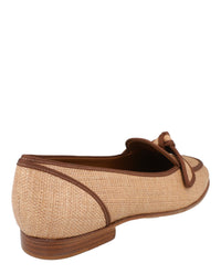 Alexandre Birman Womens Grosgrain-Trim Raffia Loafers