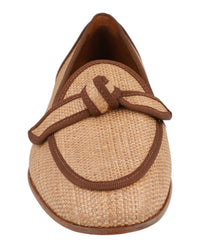 Alexandre Birman Womens Grosgrain-Trim Raffia Loafers