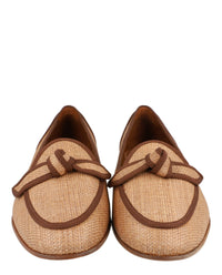Alexandre Birman Womens Grosgrain-Trim Raffia Loafers
