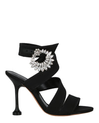 Alexandre Birman Womens Antonia Crystal Sandals Black