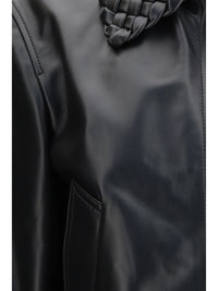 Bottega Veneta Women Glossy Leather Padded Jacket