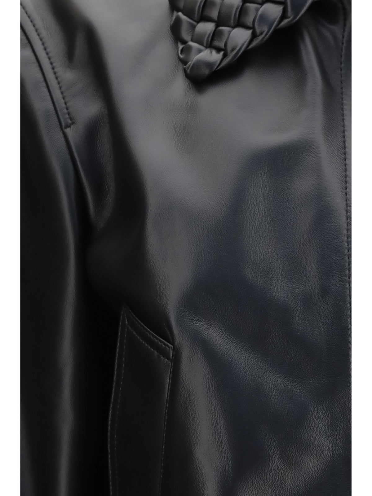 Bottega Veneta Women Glossy Leather Padded Jacket