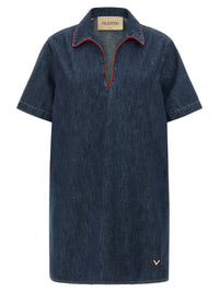 Valentino Garavani Women Valentino Garavani Chambray 'Vlogo' Denim Dress