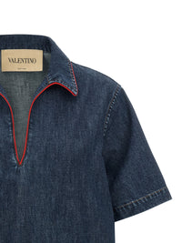Valentino Garavani Women Valentino Garavani Chambray 'Vlogo' Denim Dress