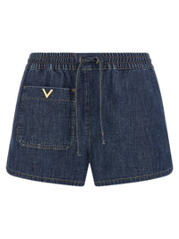 Valentino Garavani Women Valentino Garavani Chambray Denim Shorts