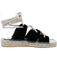 Lucy Womens Suede Ankle Tie Espadrilles
