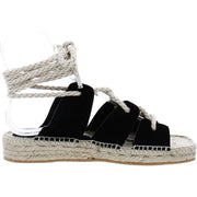 Lucy Womens Suede Ankle Tie Espadrilles