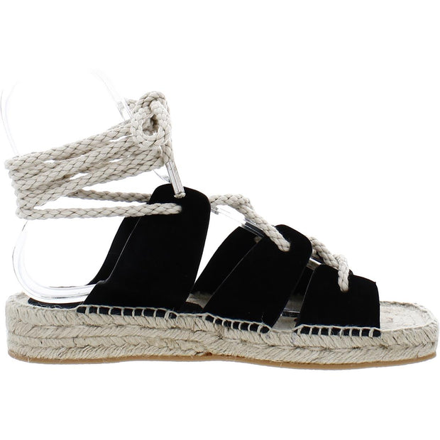 Lucy Womens Suede Ankle Tie Espadrilles