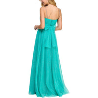 Juniors Womens Glitter Crepe Evening Dress