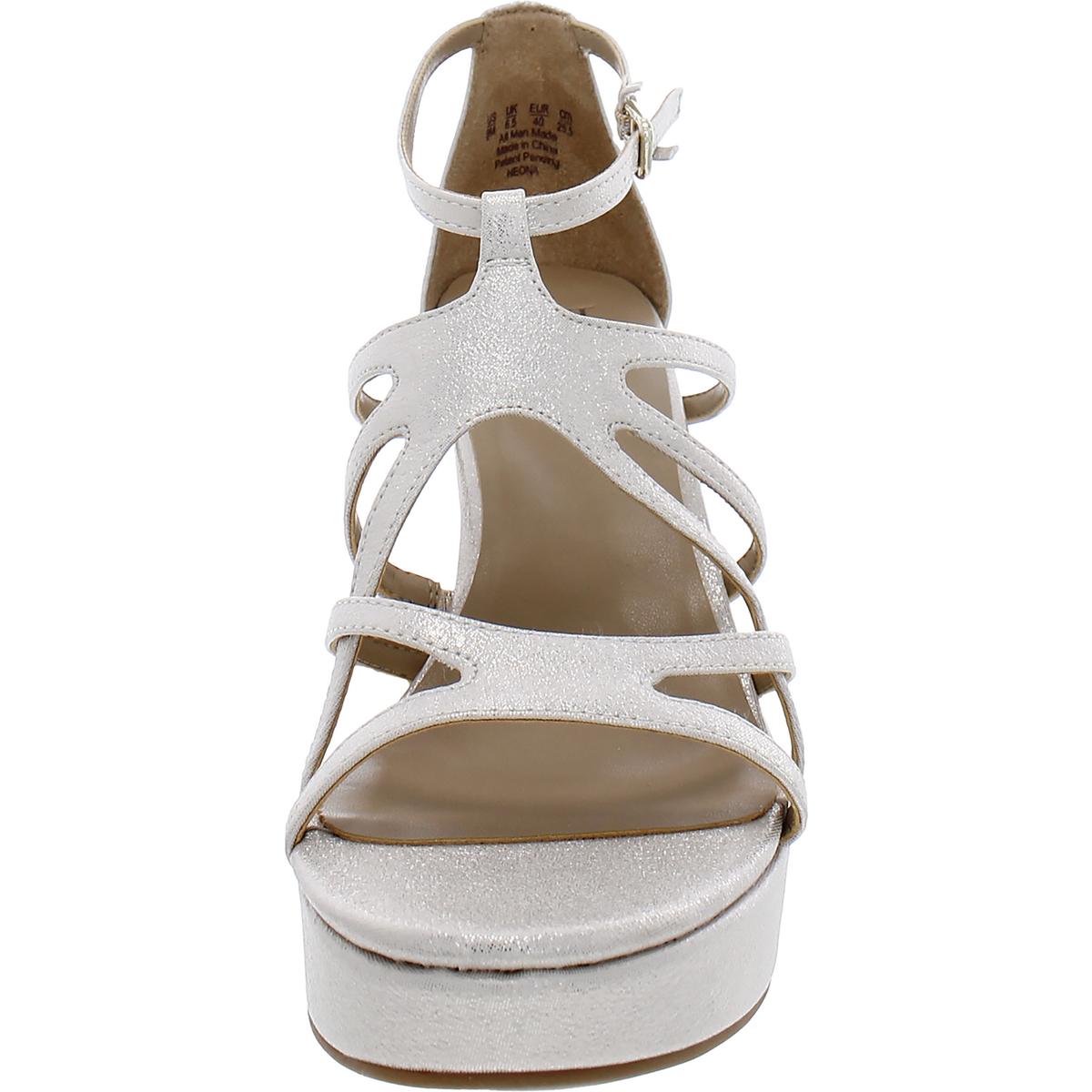 Neona Womens Faux Leather Heel Platform Sandals