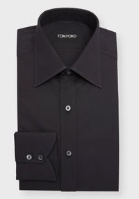 Tom Ford Men's Black 100% Cotton Button Down Dress Shirt