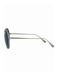 Maui Jim Womens Round/Oval Titanium Titanium Blue Fashion Designer Eyewear