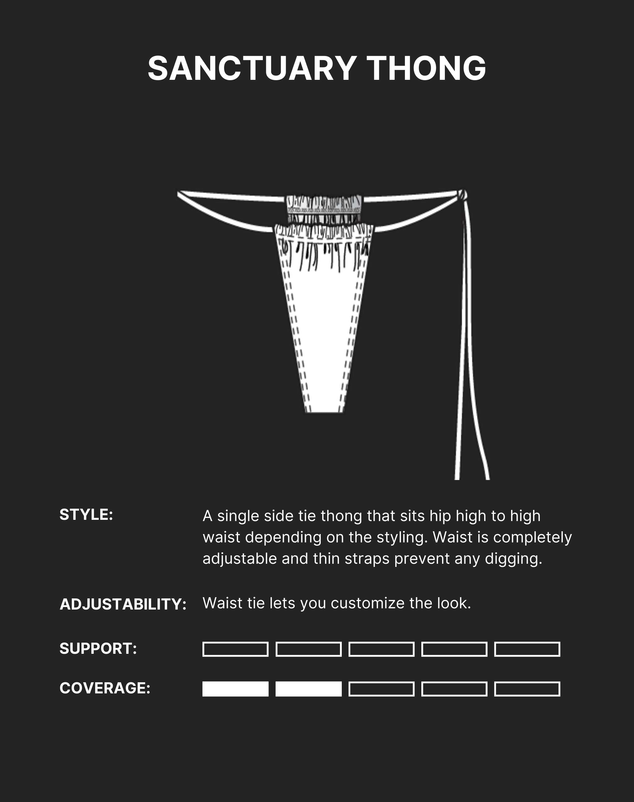 Sanctuary Tassel Thong Bikini Bottom