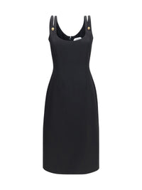 Versace Women Midi Grain De Poudre Wool Dress