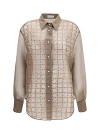 BRUNELLO CUCINELLI Brunello Cucinelli Women Sheer Checked Shirt