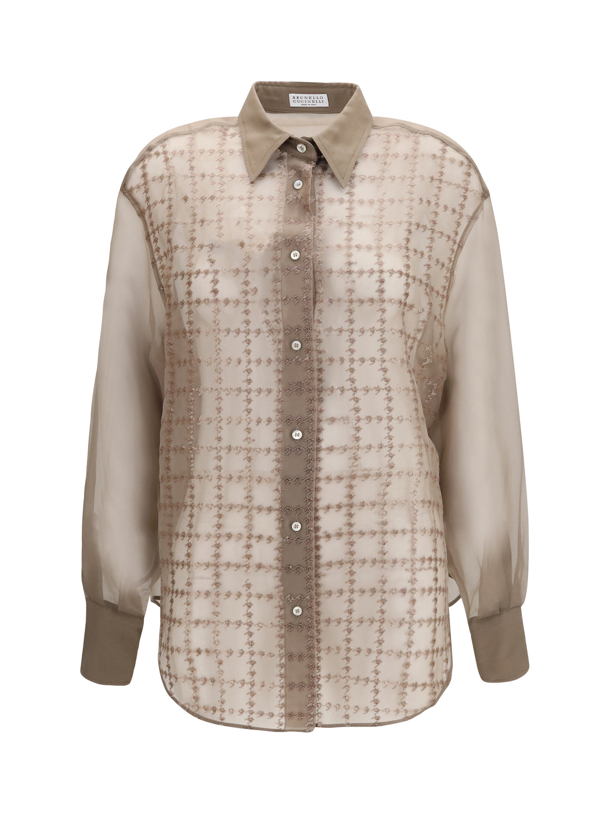 BRUNELLO CUCINELLI Brunello Cucinelli Women Sheer Checked Shirt