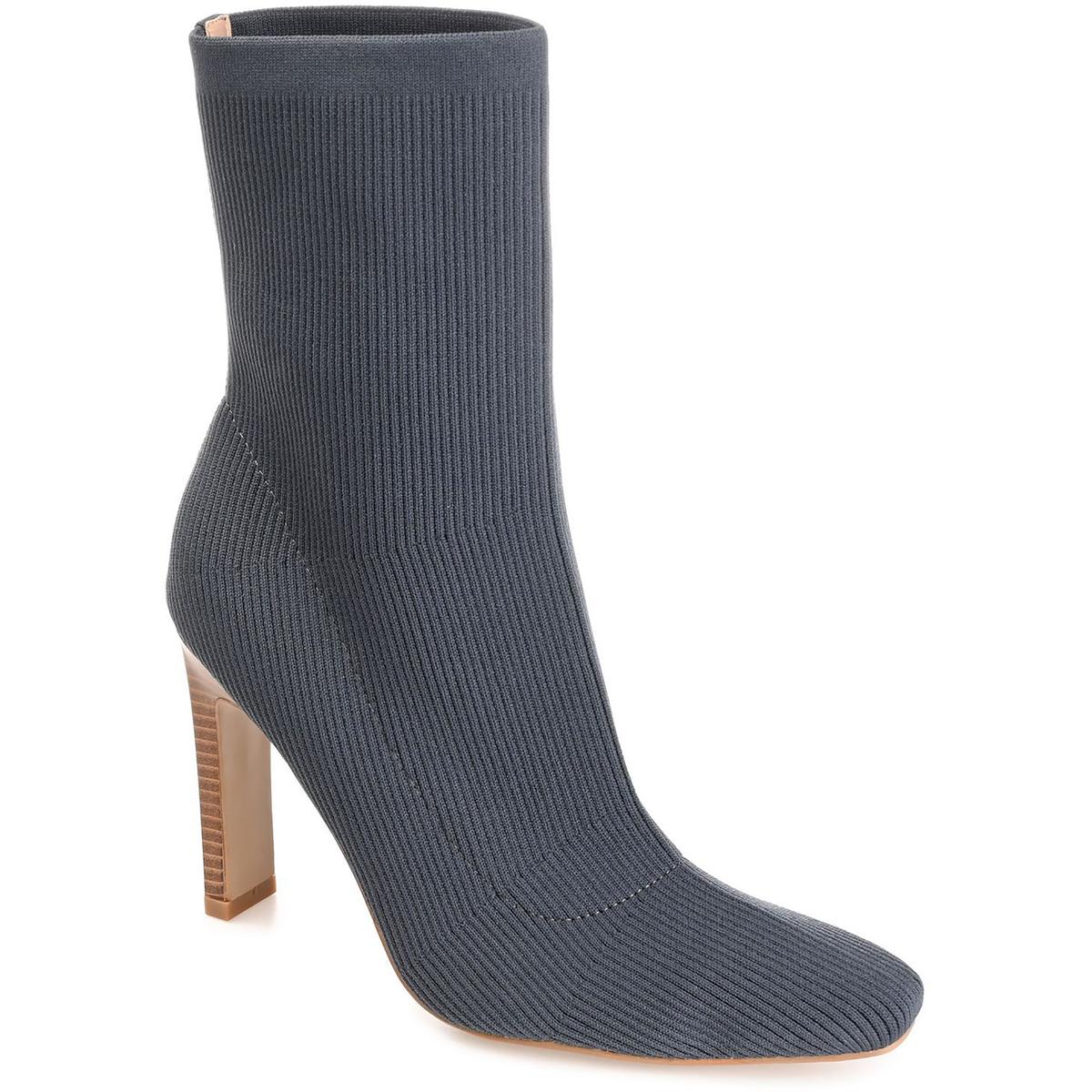 Elissa Womens Comfort Insole Knit Ankle Boots 8 Medium Slate