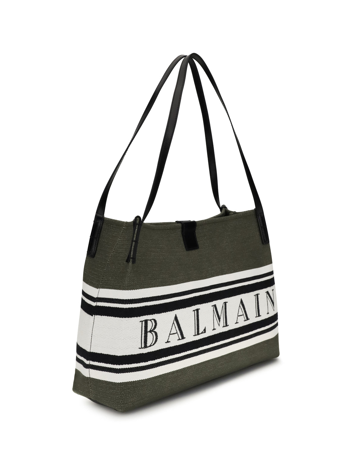 Balmain Women Medium Canvas And Leather Release Tote