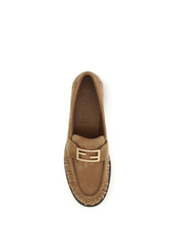 Fendi Women Suede Loafers