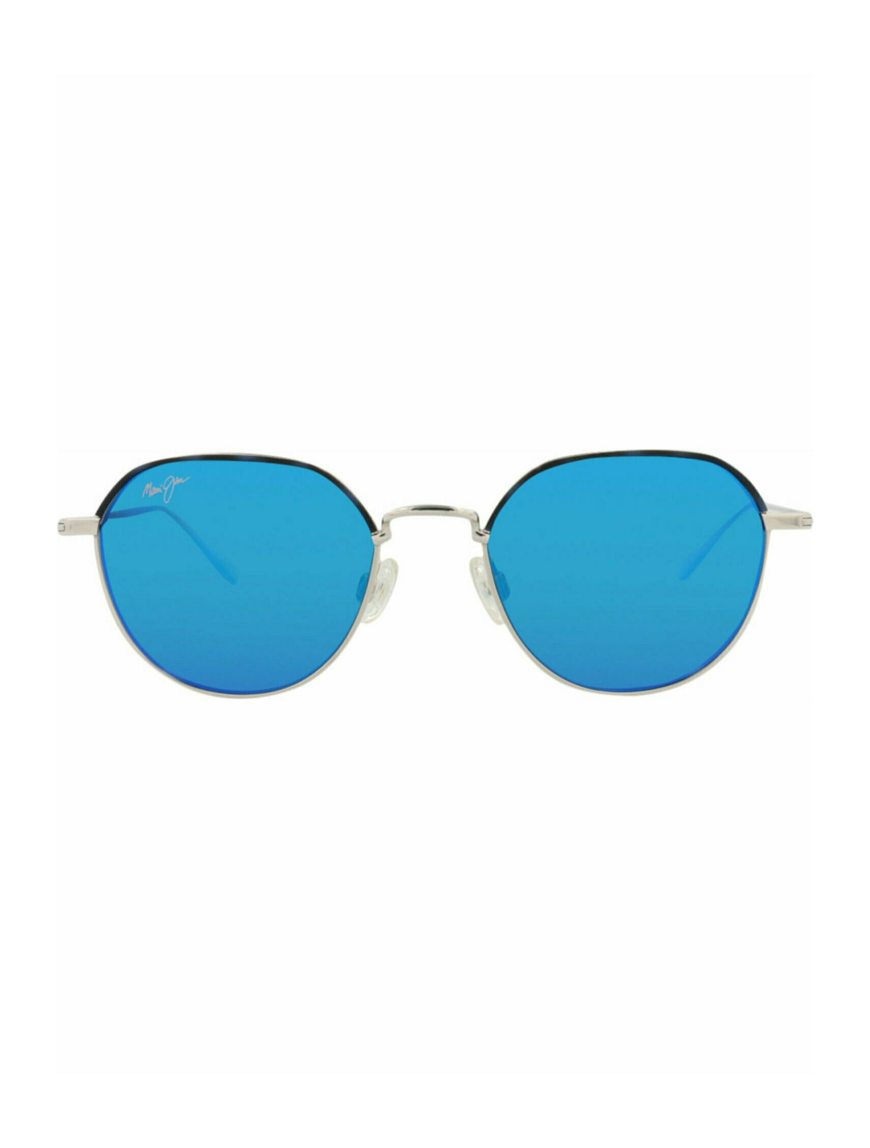 Maui Jim Unisex Round/Oval Silver Silver Blue Fashion Designer Eyewear